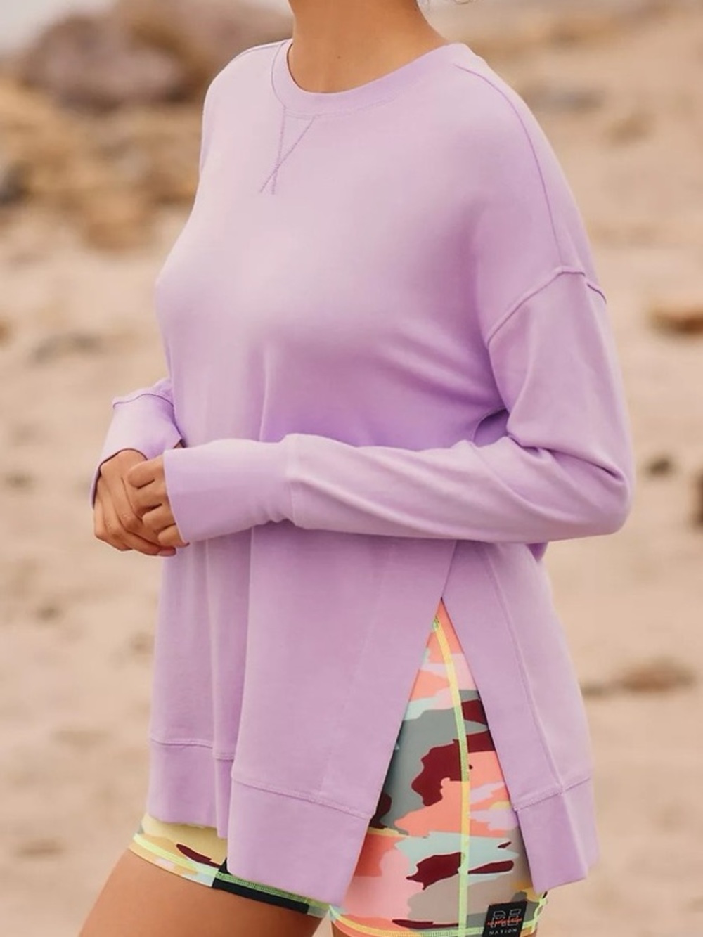Sweaty Betty After‎ Class Split Athletic Comfy Cozy Sweater